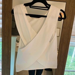 Cross back white top